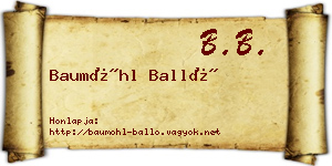 Baumöhl Balló névjegykártya